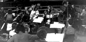 Scratch Orchestra rehearsing in Cecil Sharp House